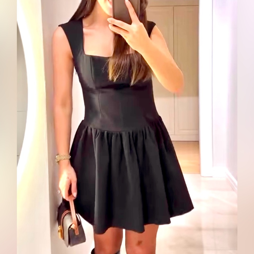 Zara Black Fit and Flare Mini Dress Size Small 9532/552